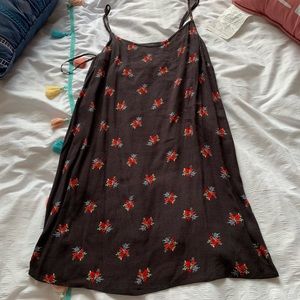 Black red floral dress
